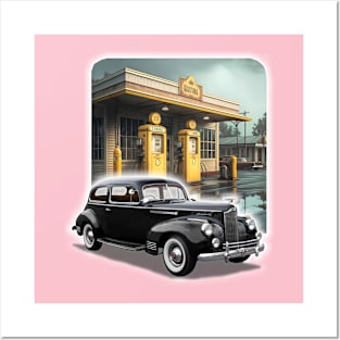 Retro gas station Posters and Art